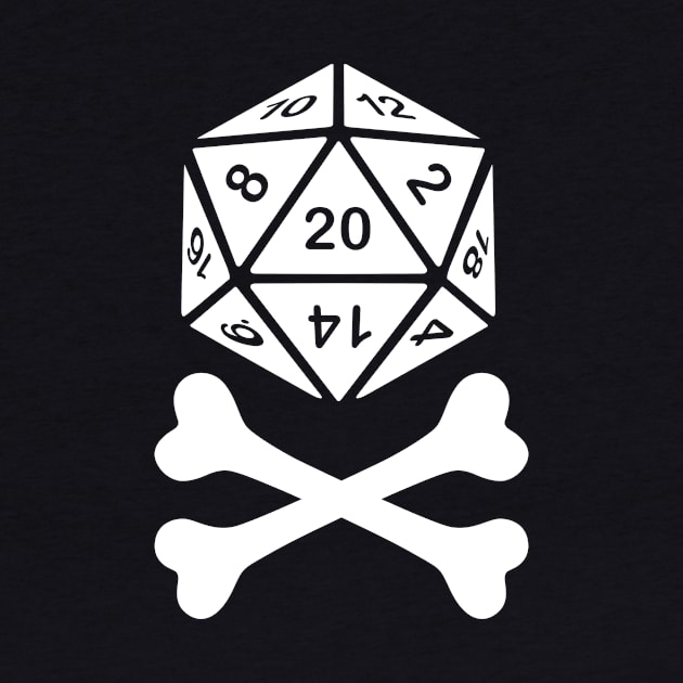 20 Sided Die And Crossbones by ANDCROSSBONES